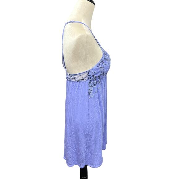 Romantic Glam Lace Slip Victoria’s Secret Purple Floral Nightie Medium - Picture 3 of 7